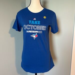 🔥🆕🔥 Majestic Toronto Blue Jays 2015 Postseason "Take October" Tee - Ladies L